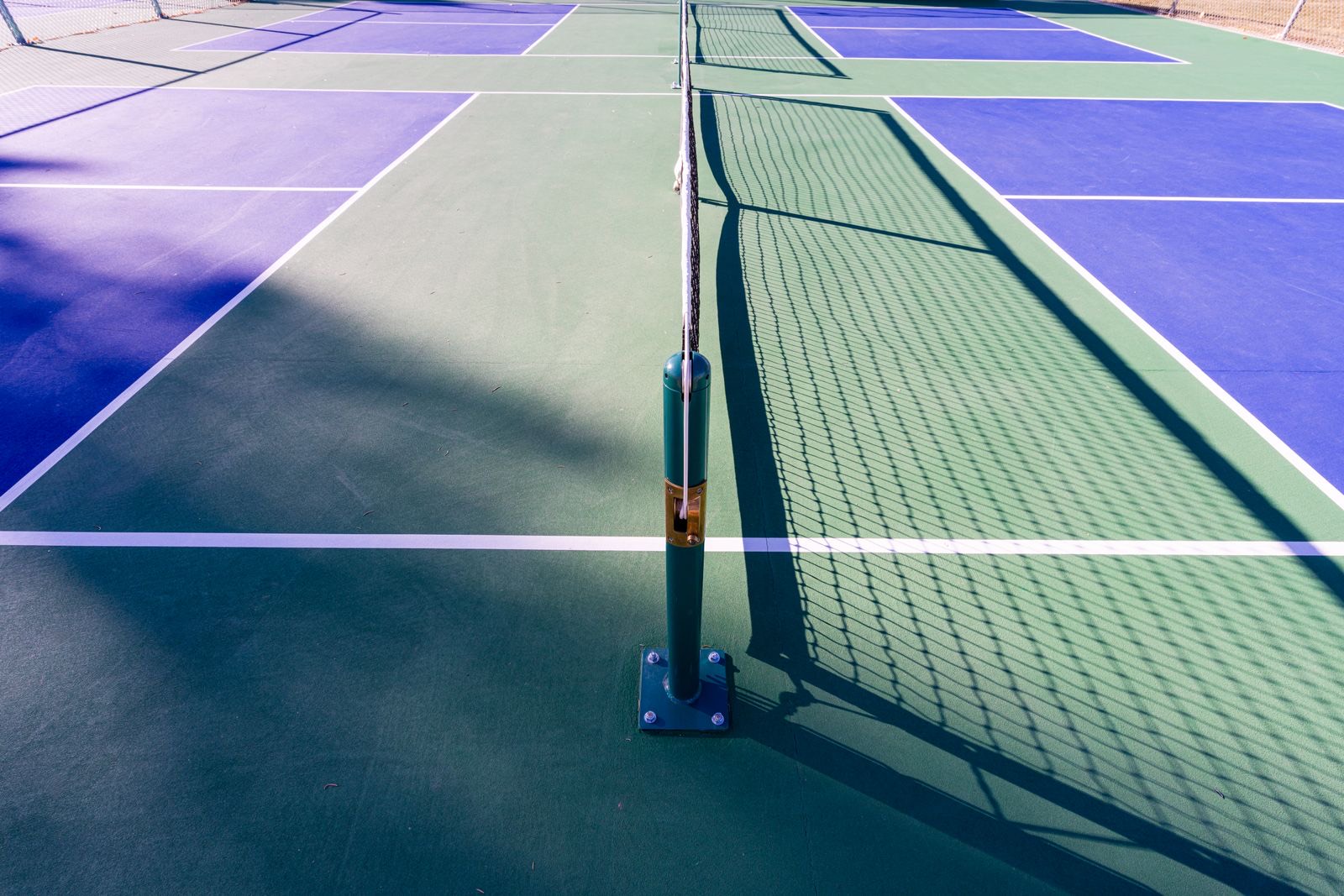 Freshly cleaned pickleball court